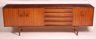 Lot 436 - A 1960s teak and rosewood long...