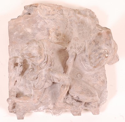 Lot 408 - * A wall panel section, modelled in clay...