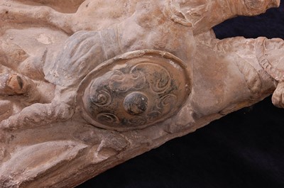 Lot 411 - * A wall panel section, modelled in clay...