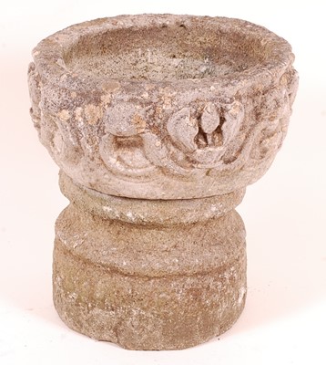 Lot 418 - * A reconstituted stone planter of two piece...