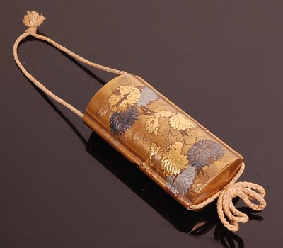 Lot 1246 - An Edo period Japanese five-case gold...