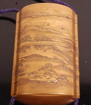 Lot 1247 - An Edo period Japanese five-case gold...