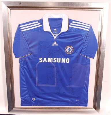 Lot 711 - A multi-signed replica Chelsea football shirt...