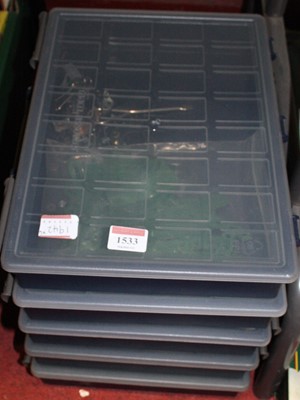Lot 116 - Six various plastic divisional trays...