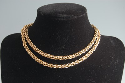 Lot 352 - A modern 9ct gold braided curblink neck chain,...
