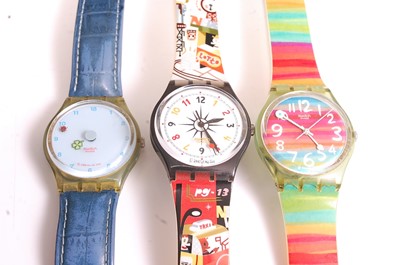 Lot 385 - A Swatch Rainbow wristwatch, with integral...