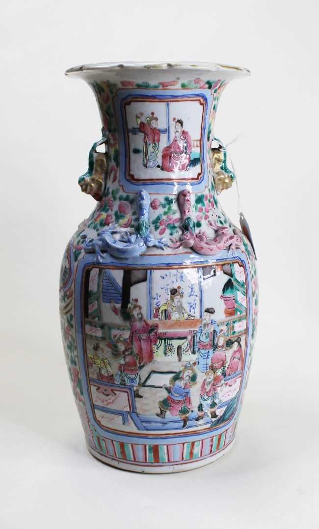 Lot 1 - A late Qing Dynasty famille rose vase, of...