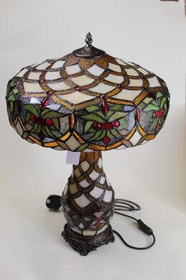 Lot 13 - A modern Tiffany style glass table lamp, h.57cm