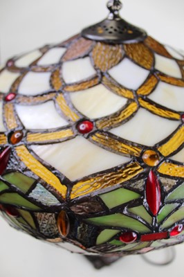 Lot 13 - A modern Tiffany style glass table lamp, h.57cm