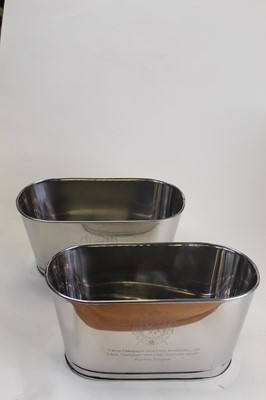 Lot 22 - A pair of modern plated wine coolers,...