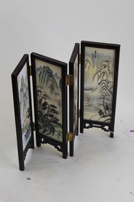 Lot 27 - A 20th century Japanese table screen, the four...