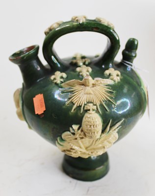 Lot 34 - A 17th century style green glazed wine vessel,...
