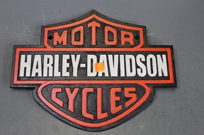 Lot 52 - A cast iron Harley Davidson Motorcycles...