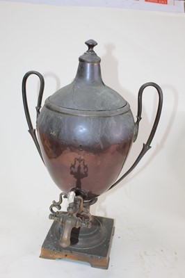Lot 50 - A 19th century copper samovar, of urn form,...