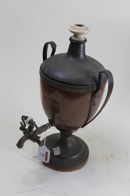 Lot 50 - A 19th century copper samovar, of urn form,...