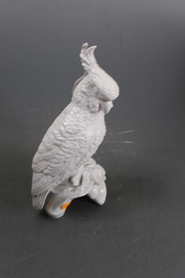 Lot 51 - A Staffordshire porcelain model of a parakeet,...