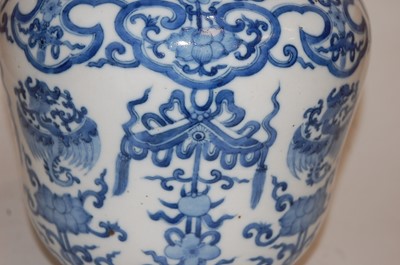 Lot 53 - A Chinese export blue and white vase, the...