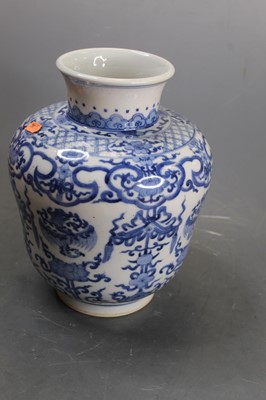 Lot 53 - A Chinese export blue and white vase, the...