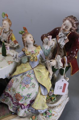 Lot 55 - A large Sitzendorf porcelain figure group, in...