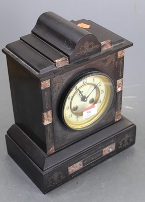 Lot 56 - A Victorian black slate and rouge marble eight-...