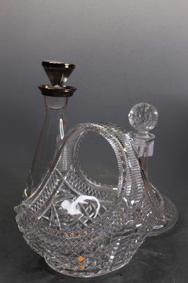 Lot 58 - A cut glass ship decanter and stopper, h.25cm;...