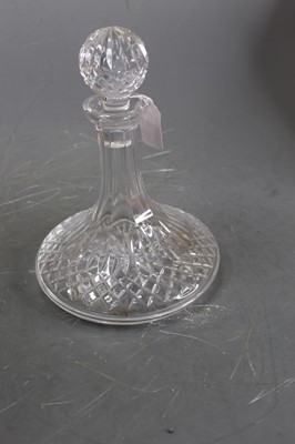Lot 58 - A cut glass ship decanter and stopper, h.25cm;...