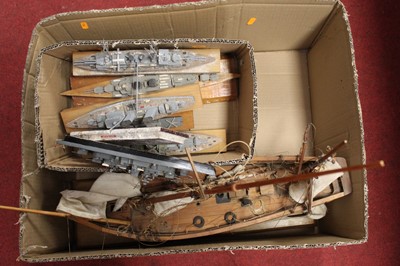 Lot 92 - A box containing a collection of wooden model...