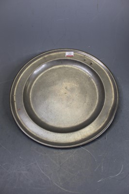 Lot 117 - A 19th century pewter charger, dia.38cm