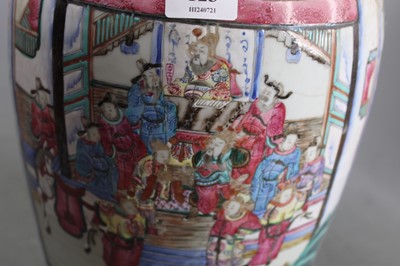 Lot 123 - A 19th century Chinese Canton vase, having a...