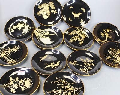 Lot 126 - A set of eleven Japanese black lacquered bowls,...