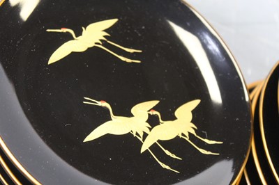 Lot 126 - A set of eleven Japanese black lacquered bowls,...
