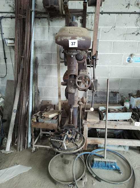 Lot 37 - Pillar Drill & Drill Parts and Bench