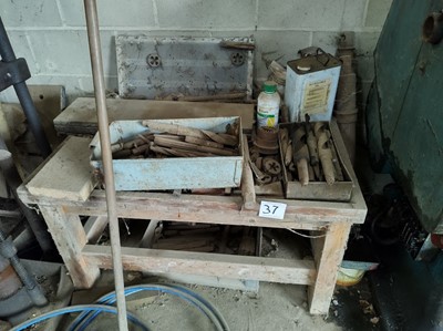Lot 37 - Pillar Drill & Drill Parts and Bench