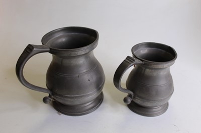 Lot 148 - Five 19th century pewter measures, to include...