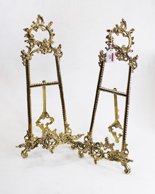 Lot 158 - A pair of reproduction brass easel picture...