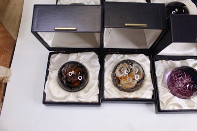 Lot 175 - A collection of eight glass paperweights to...