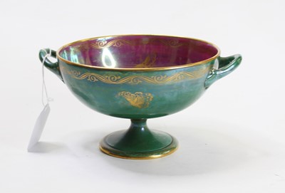 Lot 246 - A circa 1900 Minton's lustre twin handled bowl,...