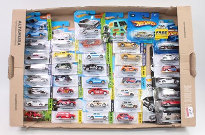 Lot 2145 - 40 various carded Hotwheels diecast miniatures,...