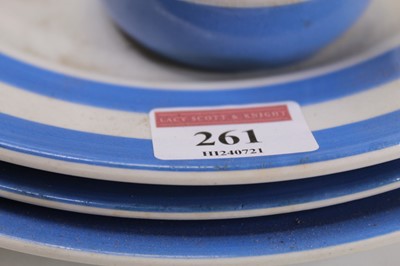 Lot 261 - A TG Green Cornishware electric blue pattern...