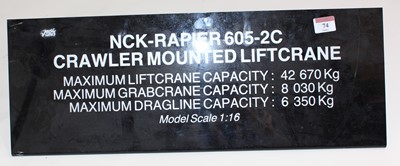 Lot 74 - 1/16 scale model of NCH Rapier 605-2C Crawler...