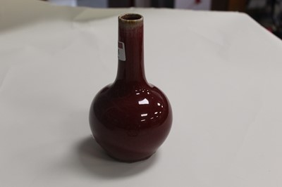 Lot 285 - A Chinese export sang-de-boeuf bottle vase,...