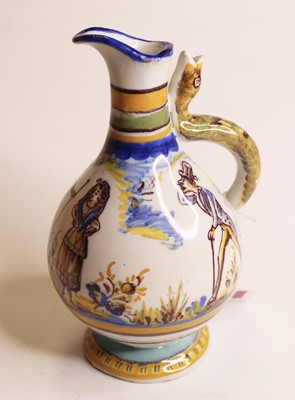 Lot 288 - A 19th century Italian maiolica jug, the...