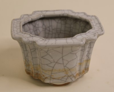 Lot 275 - A Chinese crackle glazed vase of shaped...
