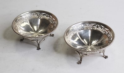 Lot 310 - A pair of George V silver bonbon dishes, each...