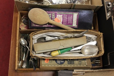 Lot 438 - A four division cutlery tray and contents...