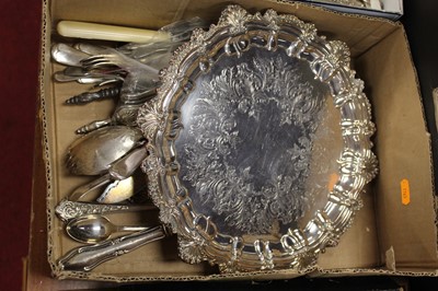 Lot 440 - A 20th century silver plated serving tray...