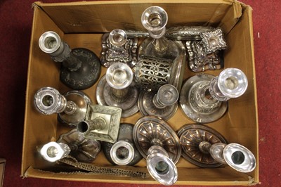 Lot 448 - A box of miscellaneous silver plated wares to...