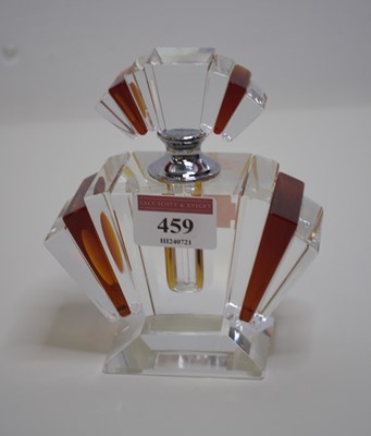 Lot 459 - An Art Deco style clear and amber glass...