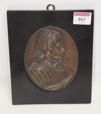 Lot 461 - A contemporary bronze plaque depicting Oliver...