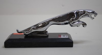 Lot 466 - A desk ornament in the form of a chrome Jaguar...